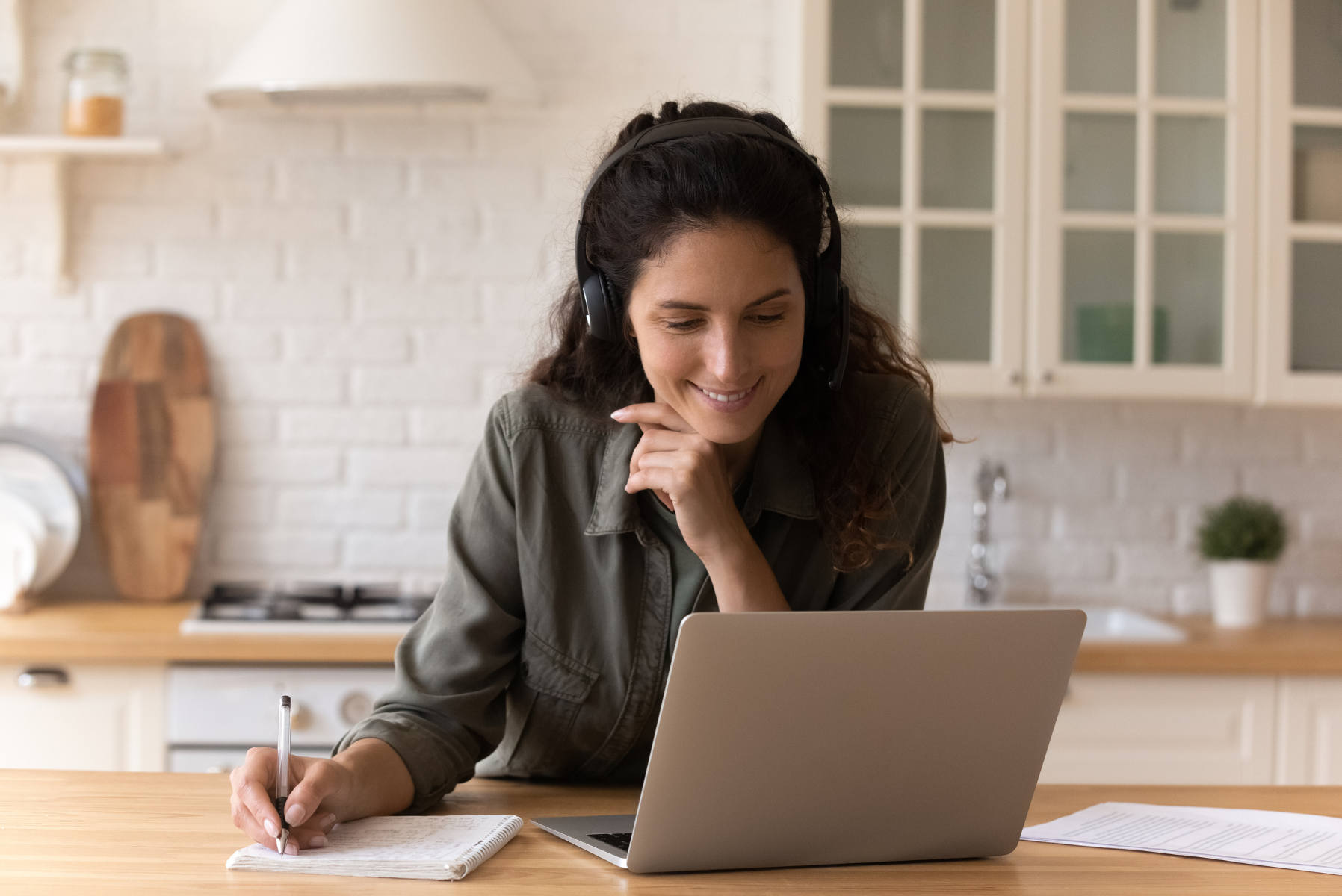 Photo of a person attending a webinar